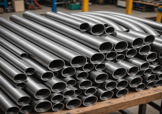 CNC tube bending machine forming complex multi-plane bends in steel tube