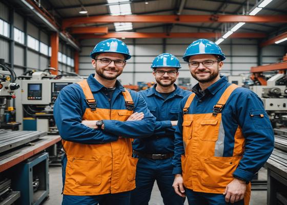 Ace Wire Works fabrication team in front of the Hallam factory