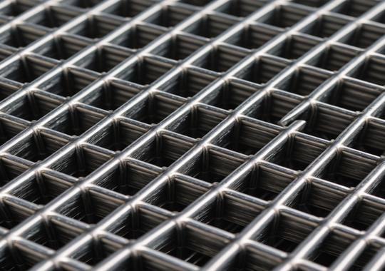 Close-up of electric resistance welded wire mesh panel showing consistent weld intersections